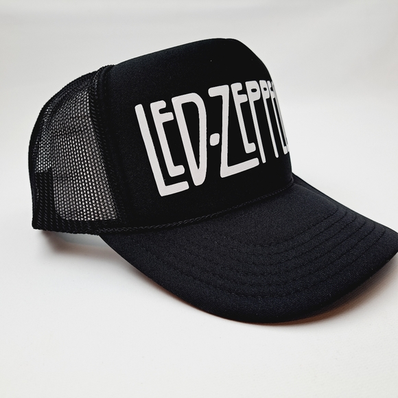 Led-Zeppelin Foam Trucker Mesh Snapback Cap Hat Black - Picture 3 of 4